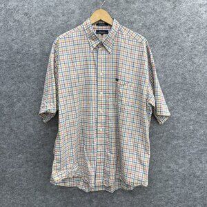 Faconnable Men's Button Down Dress Shirt, 100% Cotton, Y2K, Multicolor, Size XXL